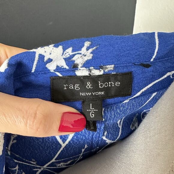 RAG & BONE Therese Blossom VISCOSE Long Sleeve BLOUSE Floral Shirt - Picture 9 of 14